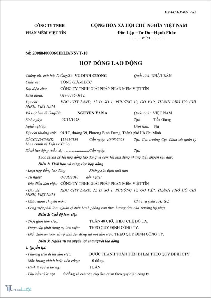 Hợp đồng lao động không xác định thời hạn - Người lao động đơn phương chấm dứt Hợp đồng lao động không xác định thời hạn - Người lao động đơn phương chấm dứt