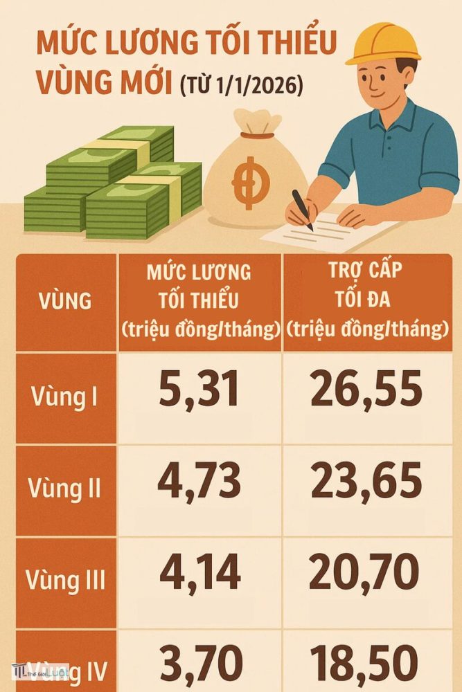 Lương tối thiểu vùng 2026 - Bảng mức lương tối thiểu vùng 2026