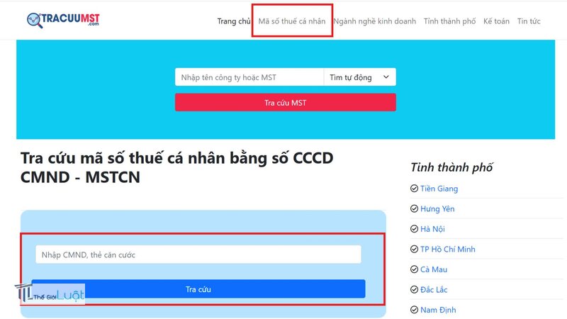 Tìm mã số thuế cá nhân bằng số CMND - Thứ tự nên thử