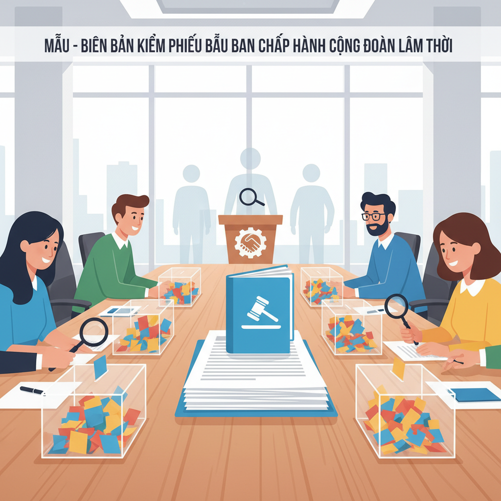 MẪU - BIÊN BẢN KIỂM PHIẾU BẦU BAN CHẤP HÀNH CÔNG ĐOÀN LÂM THỜI