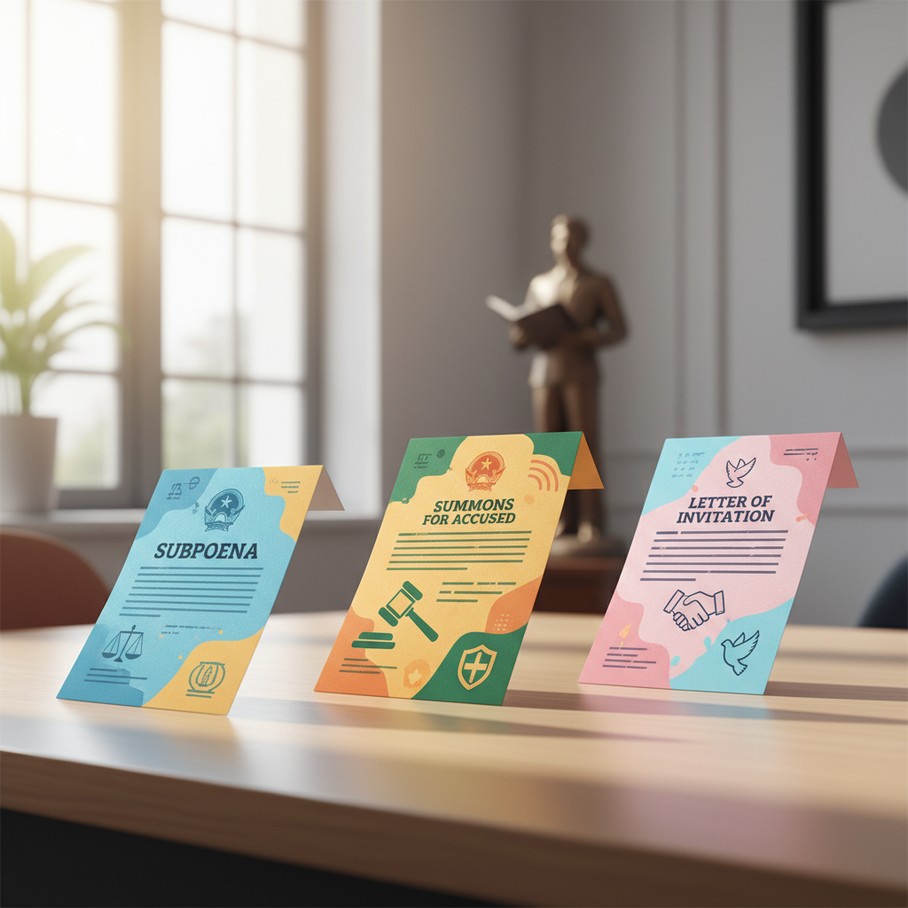 Mẫu - Giấy triệu tập, Giấy triệu tập bị can, Giấy mời ban hành kèm theo thông tư số số 61/2017/TT-BCA ngày 14/12/2017