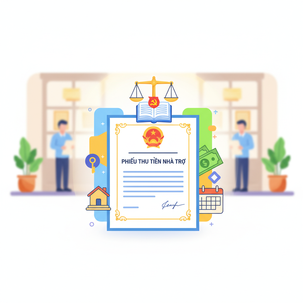 Mẫu - Phiếu thu tiền nhà trọ - Tiếng Việt