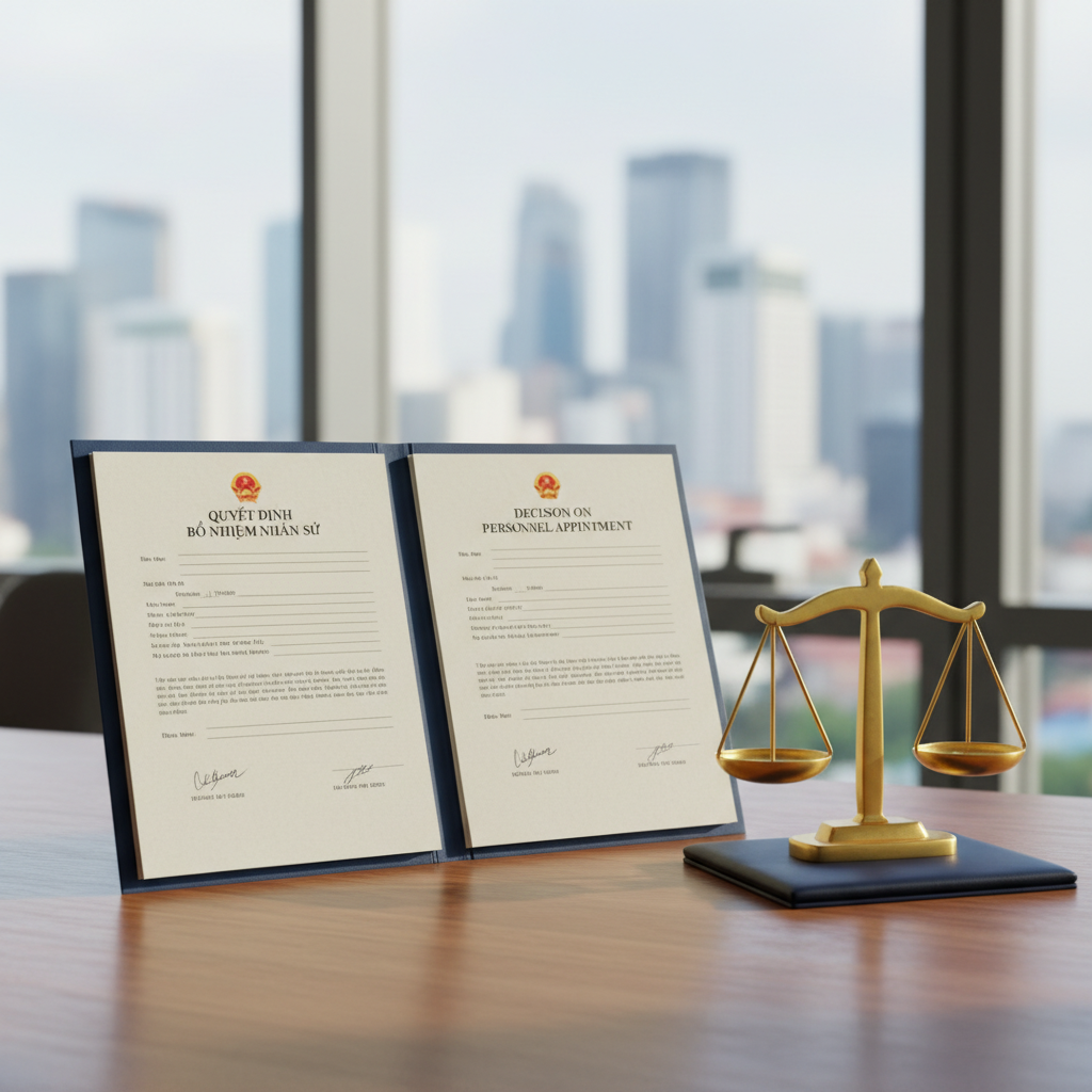 Mẫu quyết định bổ nhiệm nhân sự - song ngữ - Template of decision on personnel appointment Vietnamese - English