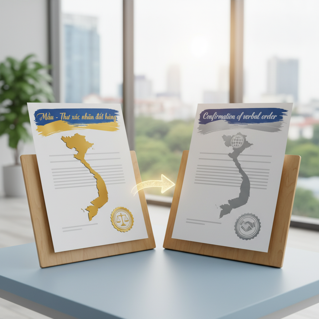 Mẫu - Thư xác nhận đặt hàng -  Confirmation of verbal order - (SONG NGỮ)