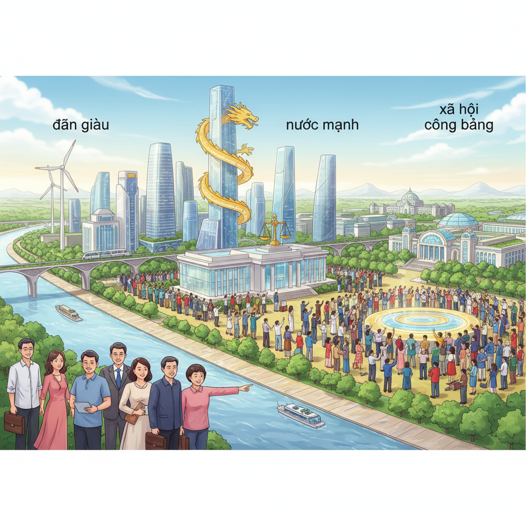 dân giàu nước mạnh dân chủ công bằng văn minh